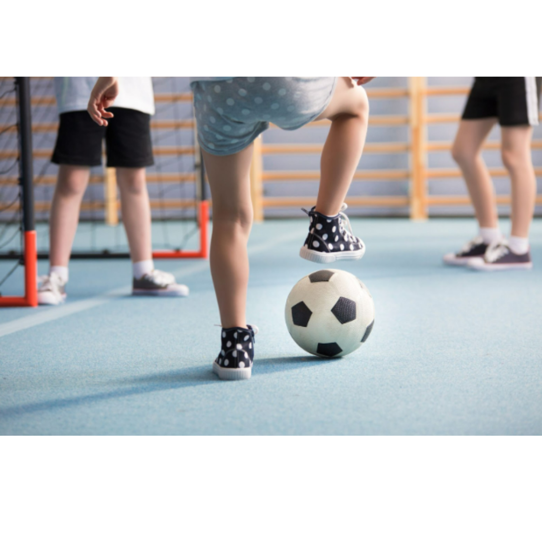 Indoor soccer practice at Soccer Pups